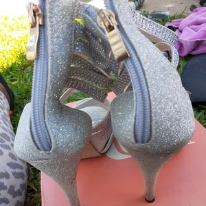 Silver Glitter Heels